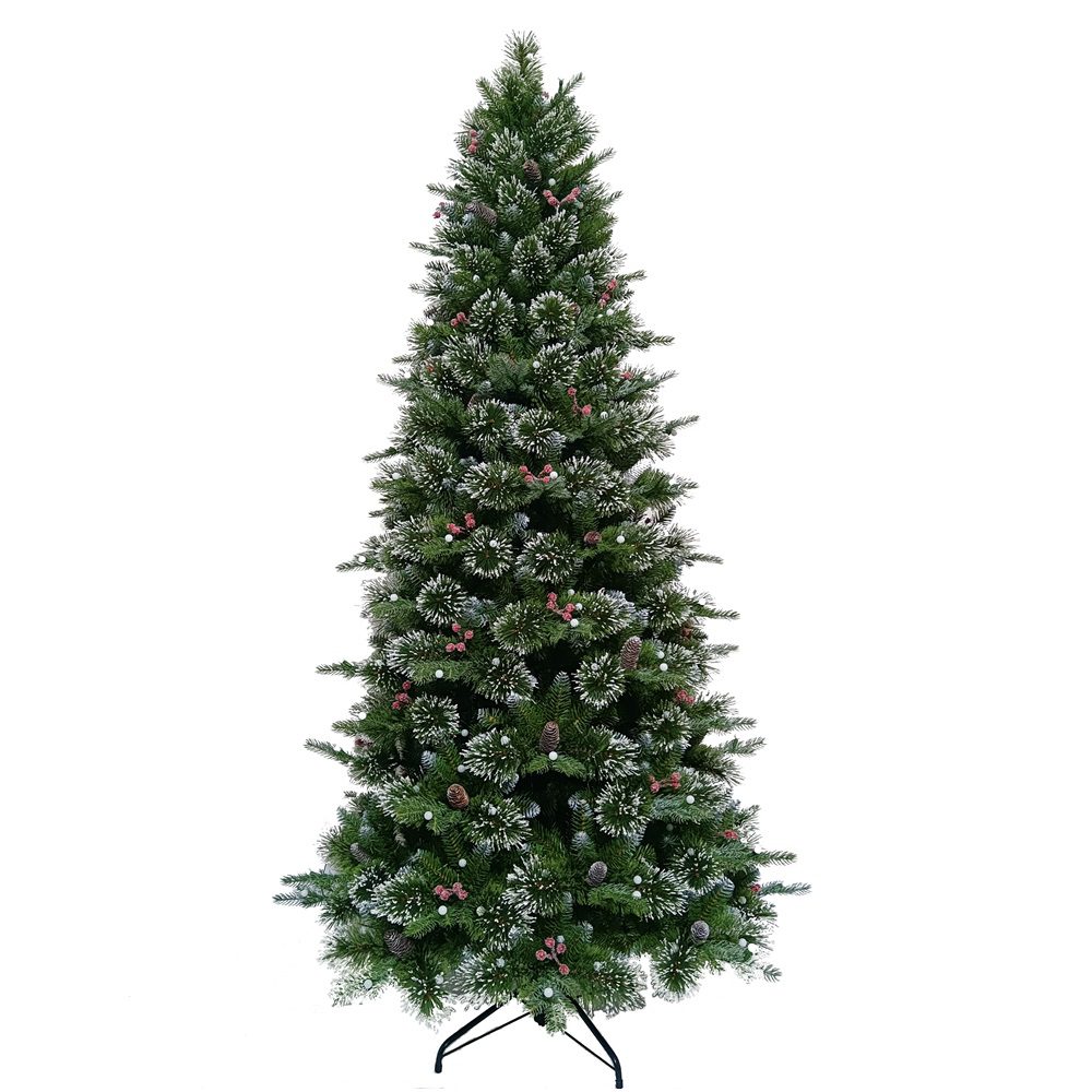 Meribel Frosted Berry Fir Slimline Artificial Christmas Tree 7.5ft 5021346541847